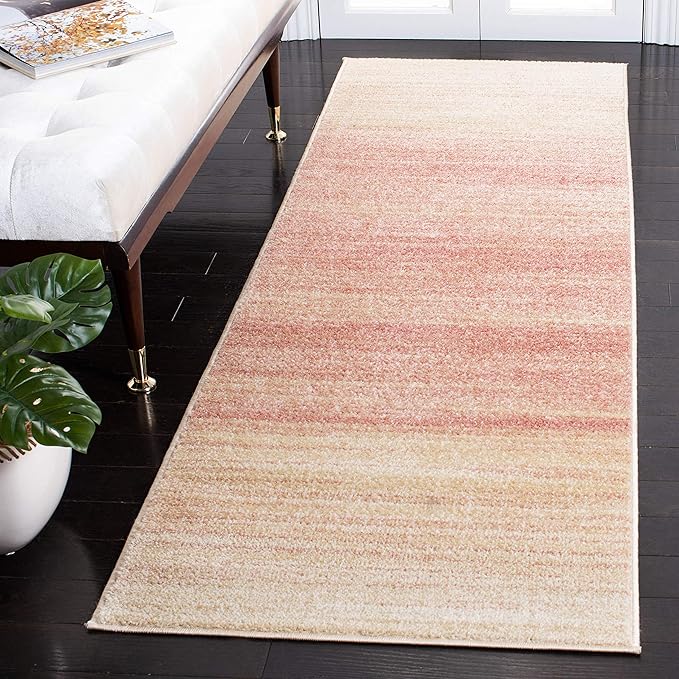 SAFAVIEH Adirondack Collection Runner Rug - 2'6" x 6', Pink & Ivory, Modern Ombre Design, Non-Shedding & Easy Care, Ideal for High Traffic Areas in Living Room, Bedroom (ADR142U)