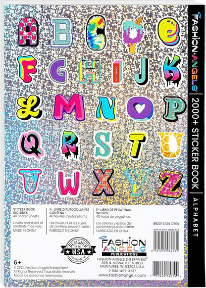 Fashion Angels 2,000+ Alphabet Sticker Book, Includes Fun & Colorful Craft Letter Stickers, Ideal for Accessorizing Kids & Teens Notebooks, Journals & More