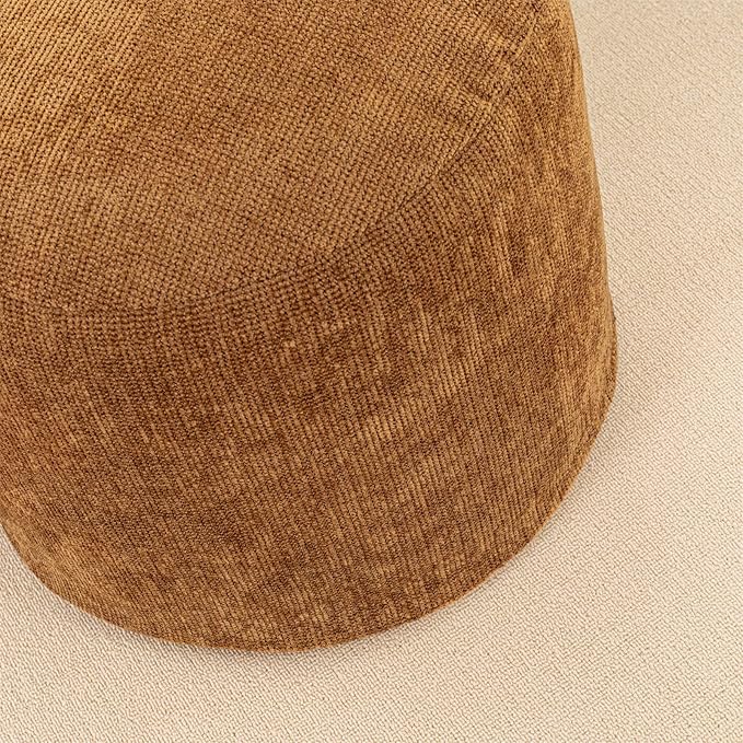 Sturdy Boucle Pouf Ottoman Foot Rest Nice Living Room Decor Lightweight Ottoman Pouf Filler Comfort Pouf Cover Modern Foam Stuffed Poof Perfect to Rest Your Feet No Need Assemble Light Coffee