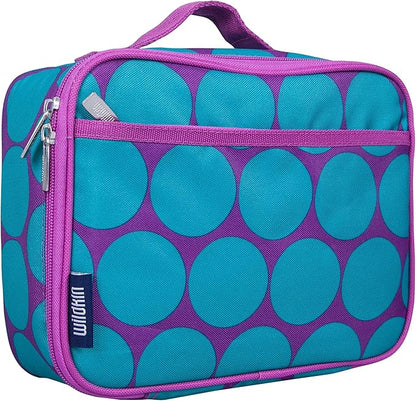 Wildkin Kids Insulated Lunch Box Bag for Boys & Girls, Reusable Kids Lunch Box is Perfect for Elementary, Ideal Size for Packing Hot or Cold Snacks for School & Travel Bento Bags (Big Dot Aqua)