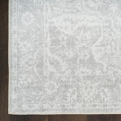 Nourison Astra Machine Washable Grey 5'3" x 7' Area Rug - Easy Cleaning, Non Shedding, Bed Room, Living Room, Dining Room, Kitchen (5' x 7')
