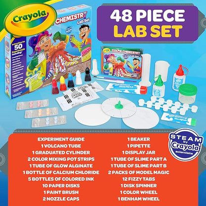 Crayola Color Chemistry Set (50 Experiments), Science Kit For Kids, STEM Toy for Kids, Gift for Boys & Girls, Ages 7, 8, 9