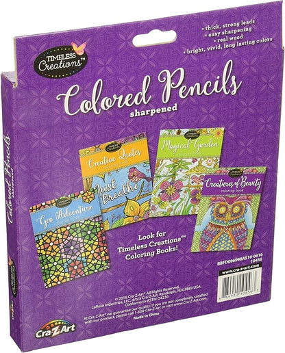 Cra-Z-art Timeless Creations Pre-Sharpened 72ct Colored Pencils, Assorted Colors Great for Children and Adults