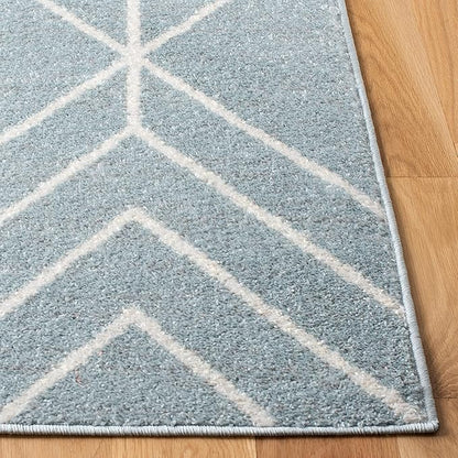 SAFAVIEH Adirondack Collection Accent Rug - 4' x 6', Blue & Ivory, Modern Geometric Design, Non-Shedding & Easy Care, Ideal for High Traffic Areas in Entryway, Living Room, Bedroom (ADR241M)