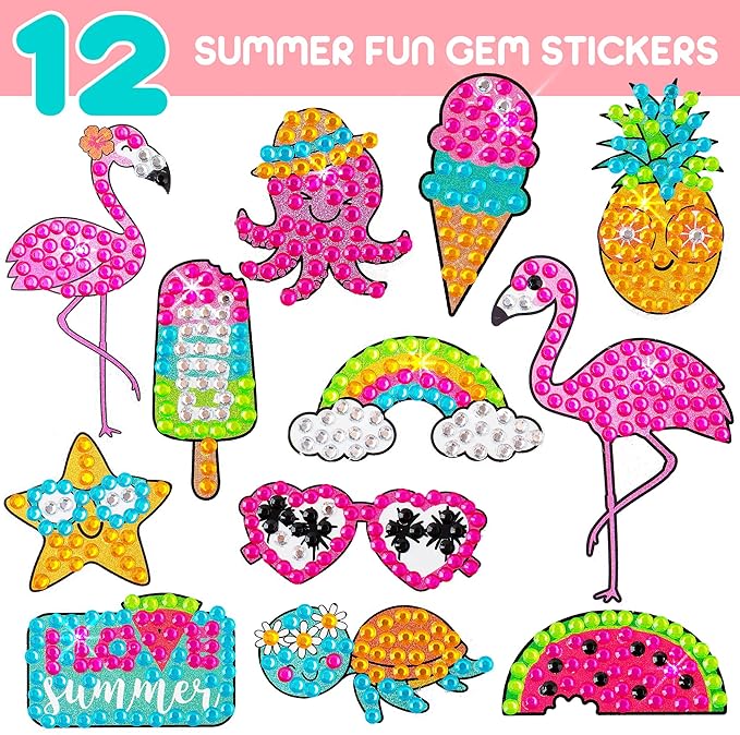 Blue Squid Diamond Art Kits for Kids – Fun & Easy DIY 5D Gem Art Gift Set for Keychains, Stickers, Sun Catchers - Diamond Painting Arts & Crafts Kit for Kids, Girls, Boys Ages 6 7 8 9 10 11 12