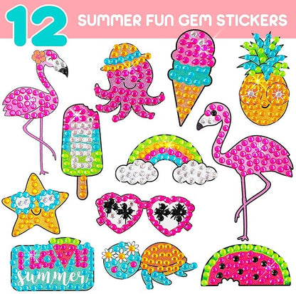 Blue Squid Diamond Art Kits for Kids – Fun & Easy DIY 5D Gem Art Gift Set for Keychains, Stickers, Sun Catchers - Diamond Painting Arts & Crafts Kit for Kids, Girls, Boys Ages 6 7 8 9 10 11 12