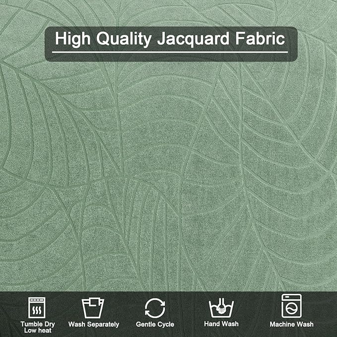 NILUOH Stretch Recliner Chair Cover 4-Pieces Recliner Covers for Large Recliner Jacquard Lazy Boy Chair Covers Soft Reclining Chair Cover Furniture Protector with Elastic Bottom (Leaf Green)