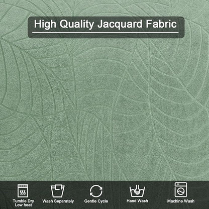 NILUOH Stretch Recliner Chair Cover 4-Pieces Recliner Covers for Large Recliner Jacquard Lazy Boy Chair Covers Soft Reclining Chair Cover Furniture Protector with Elastic Bottom (Leaf Green)