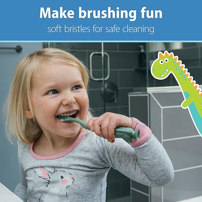 Dr. Brown's Toddler Toothbrush, Dinosaur, Green, 1-Pack