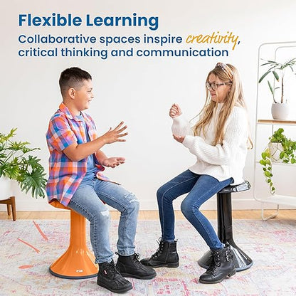 ECR4Kids ACE Active Core Engagement Wobble Stool, 18-Inch Seat Height, Flexible Seating, Orange