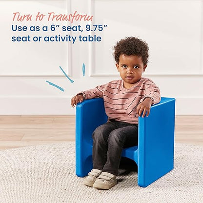 ECR4Kids Tri-Me 3-In-1 Cube Chair, Kids Furniture, Blue