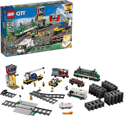LEGO City Cargo Train 60198 Exclusive Remote Control Train Building Set with Tracks for Kids, Top Present for Boys and Girls (1226 Pieces)