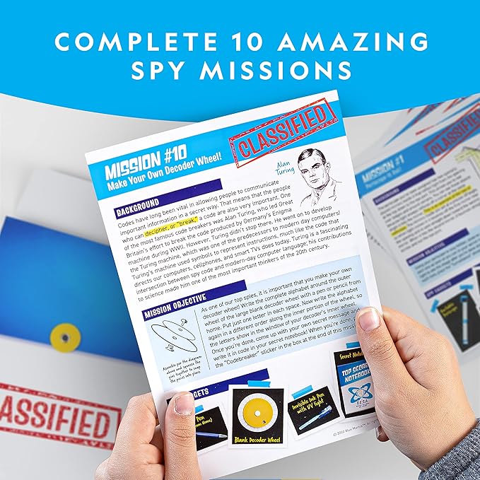 NATIONAL GEOGRAPHIC Spy Science Kit - Kids Spy Activity Set, Complete 10 Secret Missions with Gadgets for Kids and Gear, Detective Kit, Science Kits, Pretend Play
