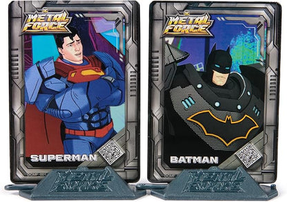DC Comics, Metal Force Transforming Batwing, 2-in-1 Playset, Includes Batman and Superman Figures, with Projectiles and Character Cards, Kids Toy for Boys and Girls Ages 4+