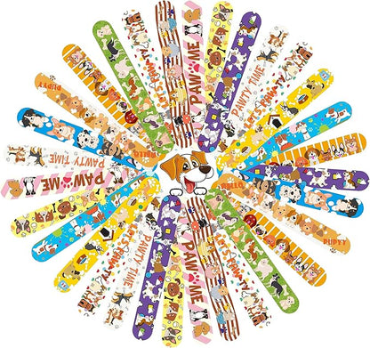48 Pcs Slap Bracelets for Kids Holiday Party Favor Toys Slap Bracelets Bulk Cat and Dog Theme Snap Bracelet Birthday Party Supplies Classroom Prizes Wrist Bands Toddler Party Favors Christmas Easter Halloween Holiday Gifts