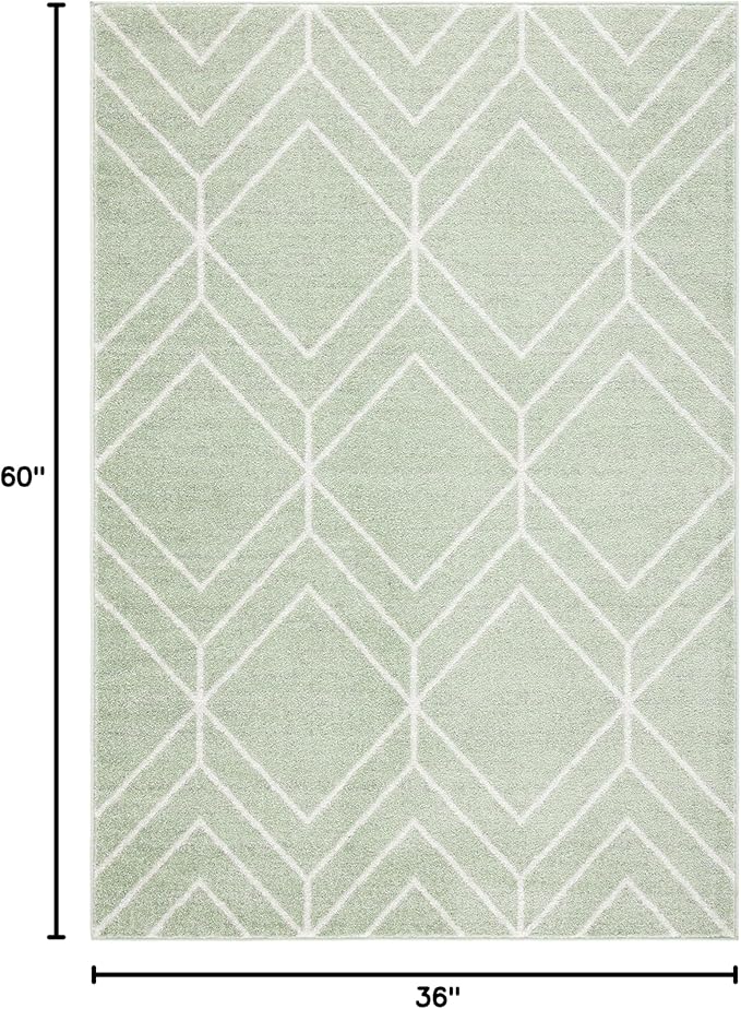 SAFAVIEH Adirondack Collection Accent Rug - 3' x 5', Sage & Ivory, Modern Geometric Design, Non-Shedding & Easy Care, Ideal for High Traffic Areas in Entryway, Living Room, Bedroom (ADR241Y)