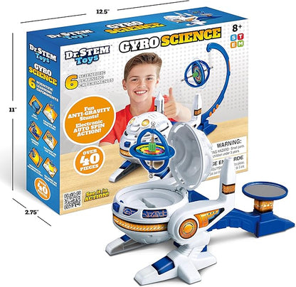 Dr. STEM Toys Gyro Science Kit | Unique Gyroscope Set Amazes Kids with 6 Awesome Science Stunts | Designed in USA for Boys & Girls 8 & Up | Boxed for Easy Gifting