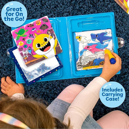 Horizon Group USA Baby Shark Aqua Art – Baby Shark Water Coloring Pads – Includes Magic Refillable Water Brush for Mess Free Water Art Painting for Toddlers – Great Baby Shark Art Set for 3 Year Old