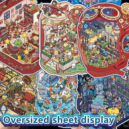 Large Sticker Book Collection, 700+ DIY 3D Sticker Scenes, Premium Reusable Craft Kit for Stress Relief, Mix and Match Creative Sets to Make Stickers for Gifts and Therapy [Royal Blue]