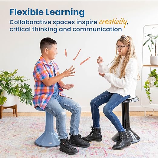 ECR4Kids ACE Active Core Engagement Wobble Stool, 18-Inch Seat Height, Flexible Seating, Powder Blue