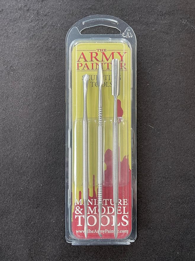 The Army Painter Clay Sculpting Tools - Set with Three Double Ended Stainless Steel Dab Tool, Polymer Clay Tools for Modeling Plastic, Resin, and Metal Miniatures - Green Stuff Putty Tool Clay