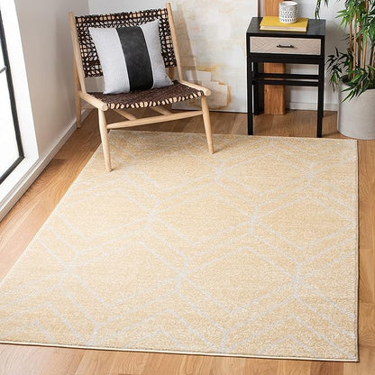 SAFAVIEH Adirondack Collection Accent Rug - 4' x 6', Gold & Light Grey, Modern Geometric Design, Non-Shedding & Easy Care, Ideal for High Traffic Areas in Entryway, Living Room, Bedroom (ADR241D)