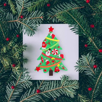 Elcoho 24 Kits DIY Foam Christmas Tree Foam Crafts Xmas Party Favors Christmas Foam Stickers for Making Crafts Christmas Tree Fun Home Activities