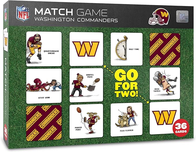 YouTheFan NFL Officially-Licensed Memory Match Game - Humorous, Team-Specific, Original Hand-Drawn Artwork, Fun for the Whole Family, for Fans Young and Old