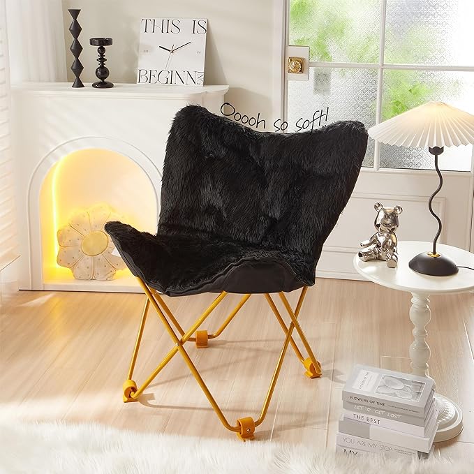 Urban Lifestyle Mongolian Butterfly Chair, Black