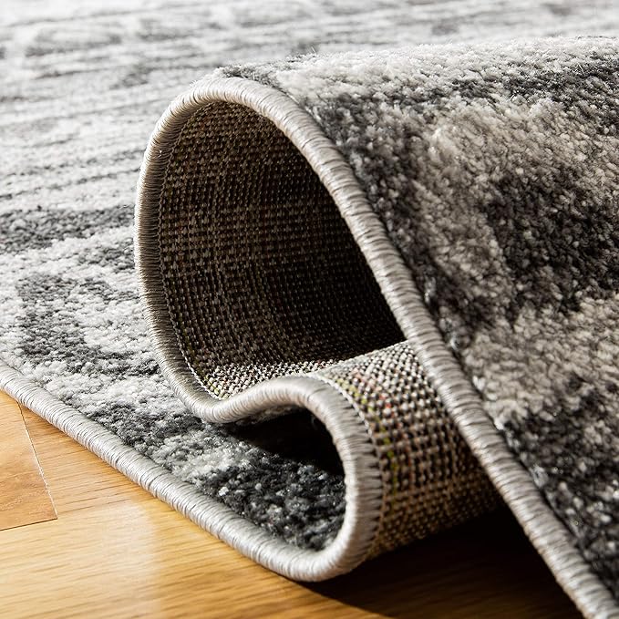 SAFAVIEH Adirondack Collection Accent Rug - 4' x 6', Ivory & Charcoal, Moroccan Boho Distressed Design, Non-Shedding & Easy Care, Ideal for High Traffic Areas in Foyer, Living Room, Bedroom (ADR119N)