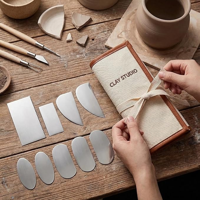 10-Piece Pottery Tool Set for Clay Modeling & Ceramics Pottery Ribs, Trimming Tools, Ceramic Accessories Compatible with Pottery Wheel