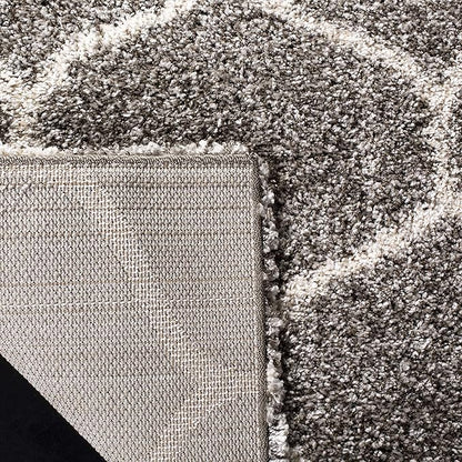 SAFAVIEH Hudson Shag Collection Accent Rug - 2' x 3', Grey & Ivory, Trellis Design, Non-Shedding & Easy Care, 2-inch Thick Ideal for High Traffic Areas in Entryway, Living Room, Bedroom (SGH280B)