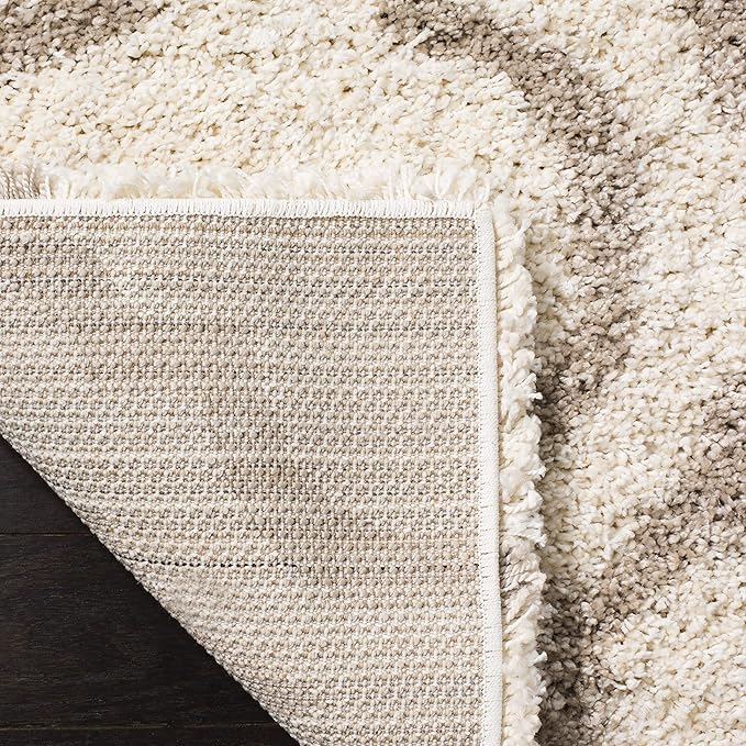 SAFAVIEH Hudson Shag Collection Runner Rug - 2'3" x 8', Ivory & Beige, Moroccan Design, Non-Shedding & Easy Care, 2-inch Thick Ideal for High Traffic Areas in Living Room, Bedroom (SGH284D)