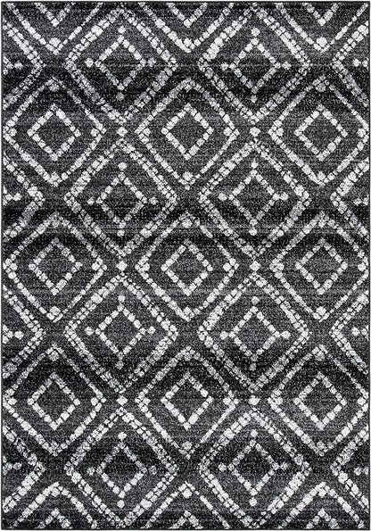 SAFAVIEH Adirondack Collection Accent Rug - 4' x 6', Black & Ivory, Modern Distressed Design, Non-Shedding & Easy Care, Ideal for High Traffic Areas in Entryway, Living Room, Bedroom (ADR131A)
