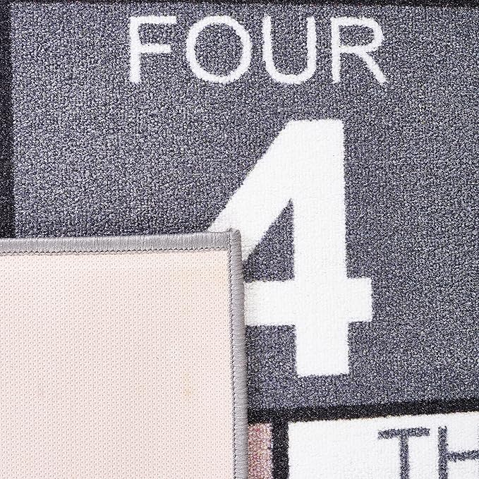 SAFAVIEH Kids Playhouse Collection Runner Rug - 2'2" x 6', Grey & Pink, Hopscotch, Non-Shedding & Easy Care, Machine Washable Ideal for High Traffic Areas in Playroom, Nursery, Bedroom (KPH226A)