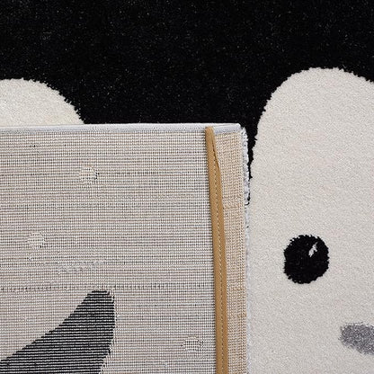 SAFAVIEH Carousel Kids Collection Accent Rug - 2'3" x 4', Light Grey & Black, Non-Shedding & Easy Care, Ideal for High Traffic Areas for Boys & Girls in Playroom, Nursery, Bedroom (CRK132F)