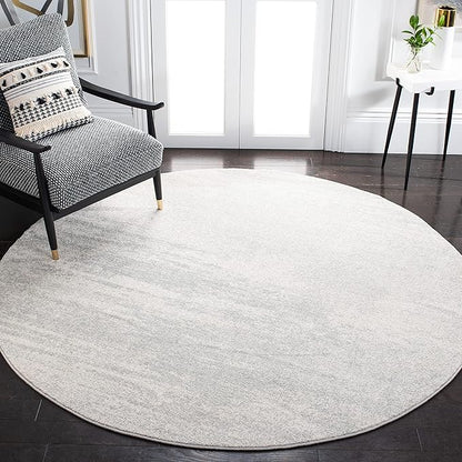 SAFAVIEH Evoke Collection Area Rug - 6'7" Round, Ivory & Sage, Modern Abstract Design, Non-Shedding & Easy Care, Ideal for High Traffic Areas in Living Room, Bedroom (EVK272B)