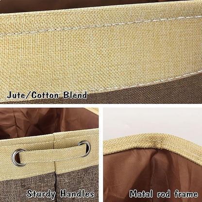 PET ARTIST Large Dog Toy Basket Bin - Rectangular Storage Box Chest Organizer for Dog Toys,Coats,Clothing,Apparel & Accessories & Blanket,Brown,15"x13"x12"