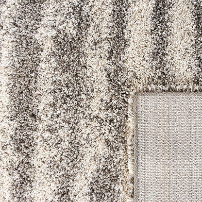 SAFAVIEH Hudson Shag Collection Area Rug - 8' x 10', Grey & Ivory, Modern Abstract Design, Non-Shedding & Easy Care, 2-inch Thick Ideal for High Traffic Areas in Living Room, Bedroom (SGH298F)