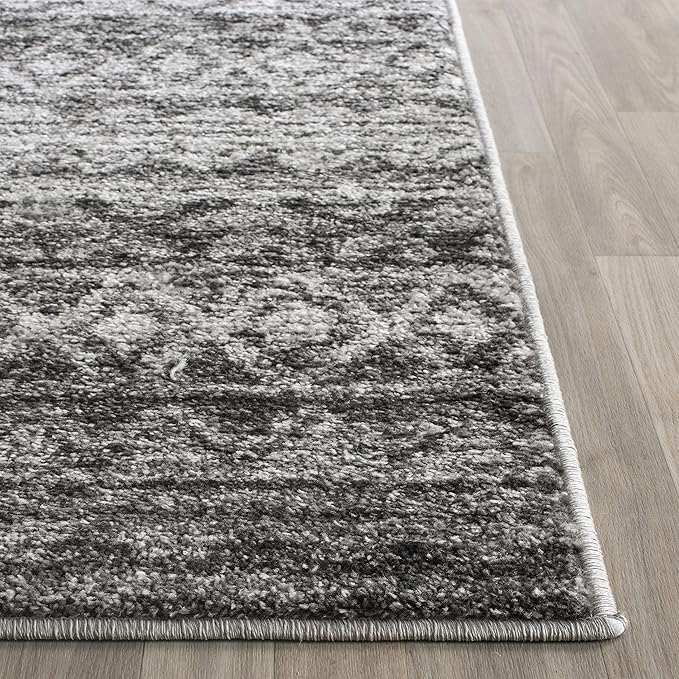 SAFAVIEH Adirondack Collection Runner Rug - 2'6" x 8', Ivory & Charcoal, Moroccan Boho Distressed Design, Non-Shedding & Easy Care, Ideal for High Traffic Areas in Living Room, Bedroom (ADR119N)
