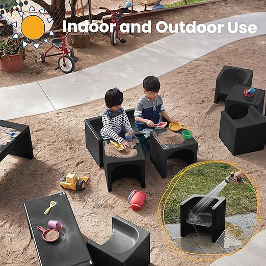 ECR4Kids Tri-Me 3-In-1 Cube Chair, Kids Furniture, Black