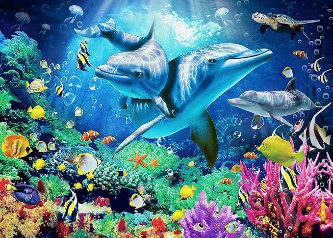 Nattork Jigsaw Puzzles 100 Pieces for Kids Youth Puzzle Beginner (Sea World) Pieces Fit Together Perfectly