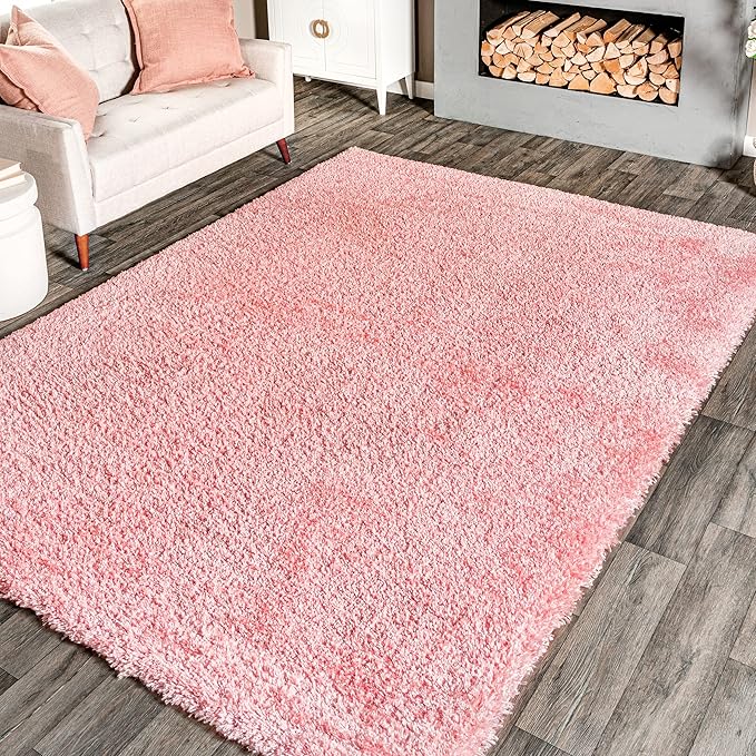 nuLOOM Gynel Contemporary Shag Runner Rug, 2' 8" x 8', Baby Pink