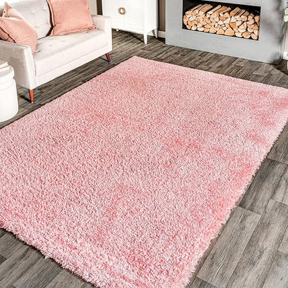 nuLOOM Gynel Contemporary Shag Runner Rug, 2' 8" x 8', Baby Pink