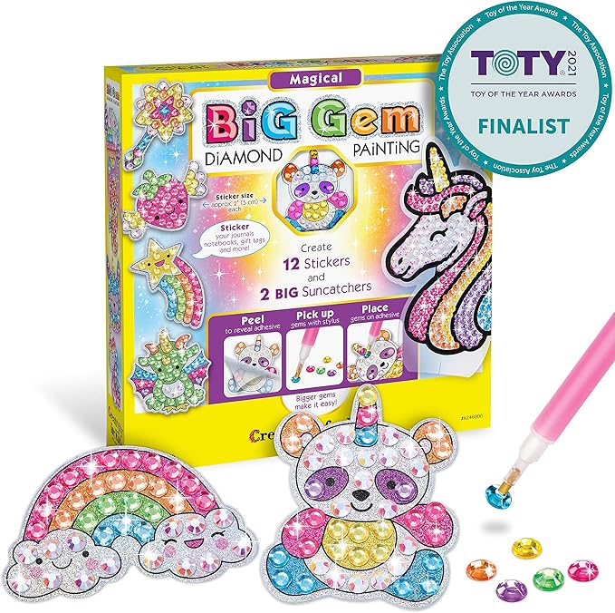Creativity for Kids Big Gem Diamond Painting Kits: Magical Stickers and Suncatcher DIY Kit - Diamond Art for Kids, Unicorn Gifts for Girls Ages 6-8+