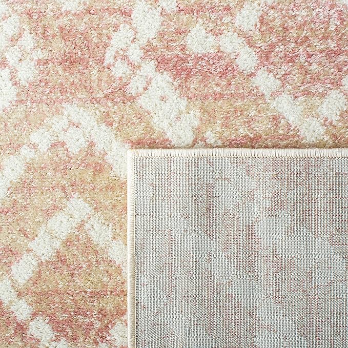 SAFAVIEH Adirondack Collection Runner Rug - 2'6" x 8', Rose & Gold, Modern Diamond Distressed Design, Non-Shedding & Easy Care, Ideal for High Traffic Areas in Living Room, Bedroom (ADR131Q)