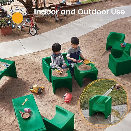 ECR4Kids Tri-Me 3-In-1 Cube Chair, Kids Furniture, Green