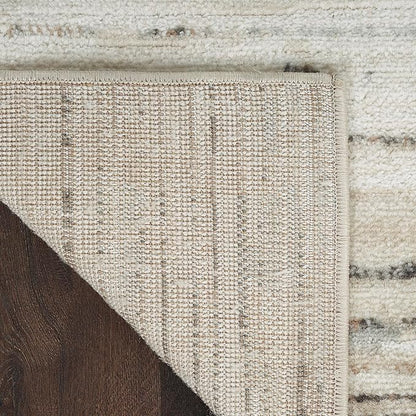 Nourison Serenity Home Abstract Ivory Beige 9' x 12' Area Rug, Easy Cleaning, Non Shedding, Bed Room, Living Room, Dining Room, Backyard, Deck, Patio (9x12)