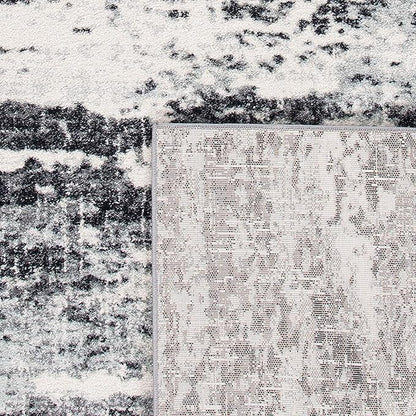 SAFAVIEH Evoke Collection 6'7" x 9' Ivory / Dark Grey EVK272G Modern Abstract Non-Shedding Living Room Bedroom Dining Home Office Area Rug