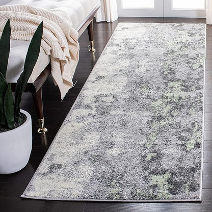 SAFAVIEH Adirondack Collection Runner Rug - 2'6" x 10', Green & Grey, Modern Abstract Design, Non-Shedding & Easy Care, Ideal for High Traffic Areas in Living Room, Bedroom (ADR134F)
